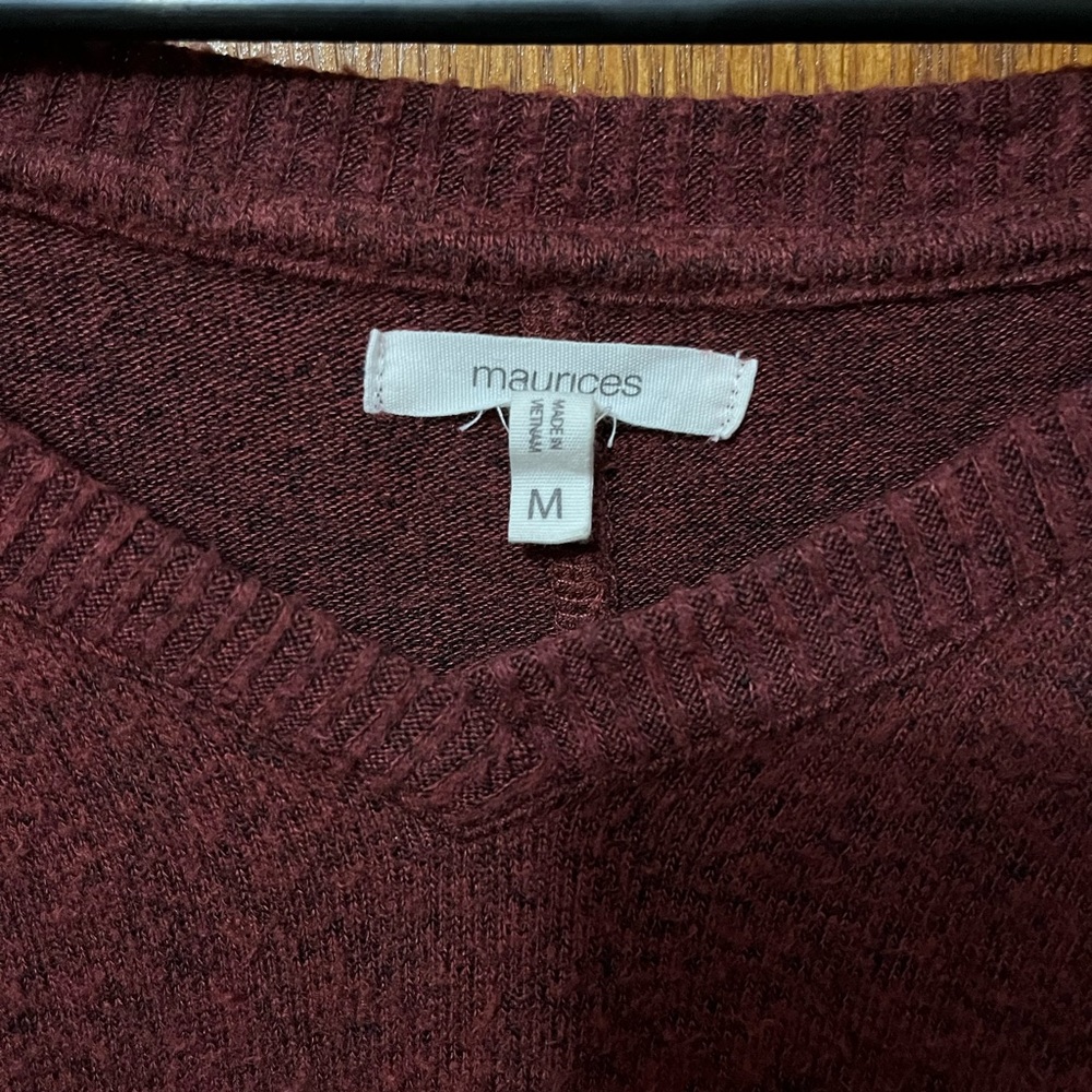 Maurices Maroon Tunic Top
